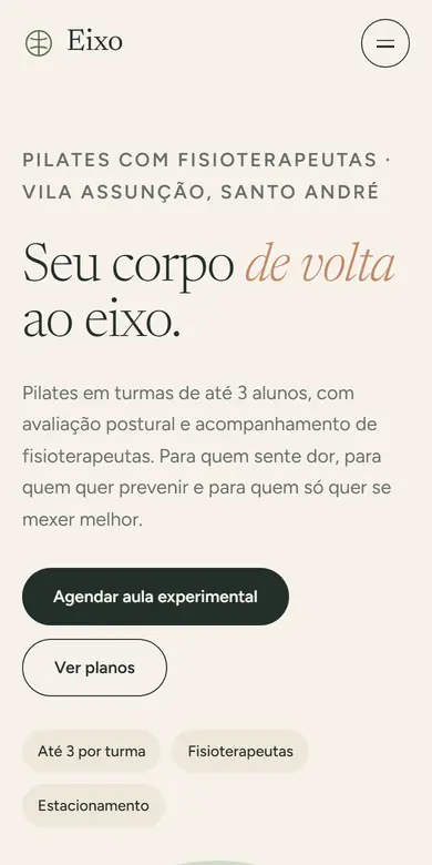 Topo do site-modelo Studio Eixo, estilo Studio Calm